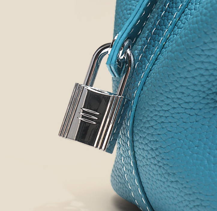 Colorblock Vegetable Basket Leather Bucket Bag