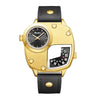 Personality Dual Time Zone Quartz Men's Watch Belt