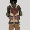 Canvas With Crazy Horse Leather Men's Backpack