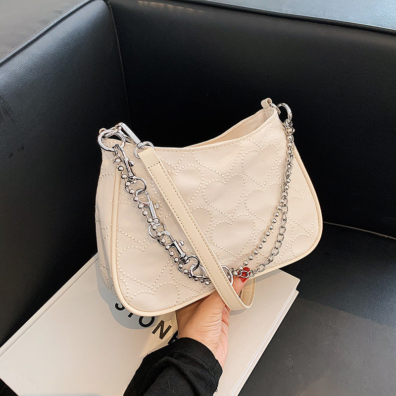 Women's Small Square Bag With Love Embroidery