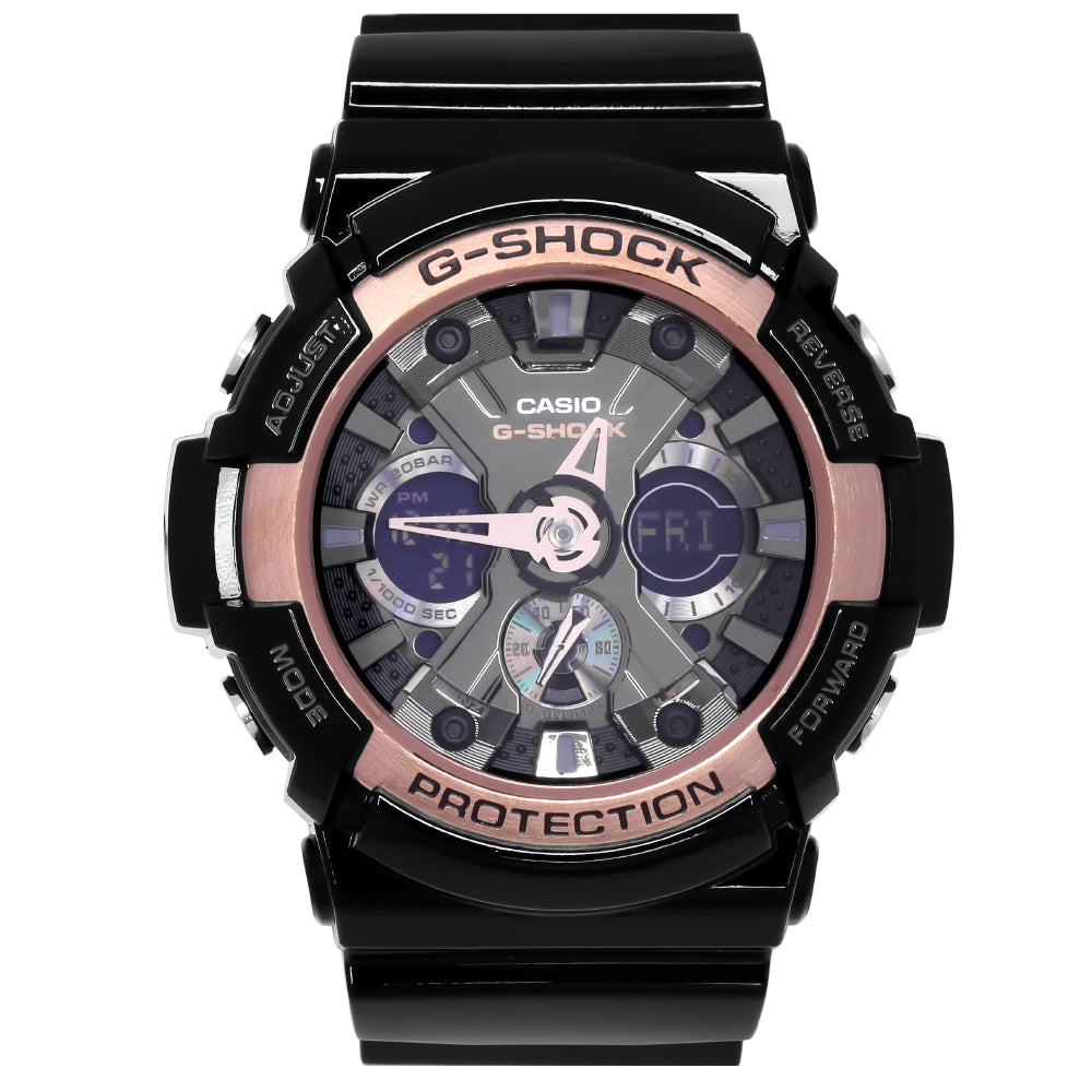 Casio G-Shock Rose Gold Accented GA-200RG-1A GA200RG-1A Men's Watch