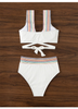 Women Multicolor Panelled Backless Tie Two-Piece Swimsuit