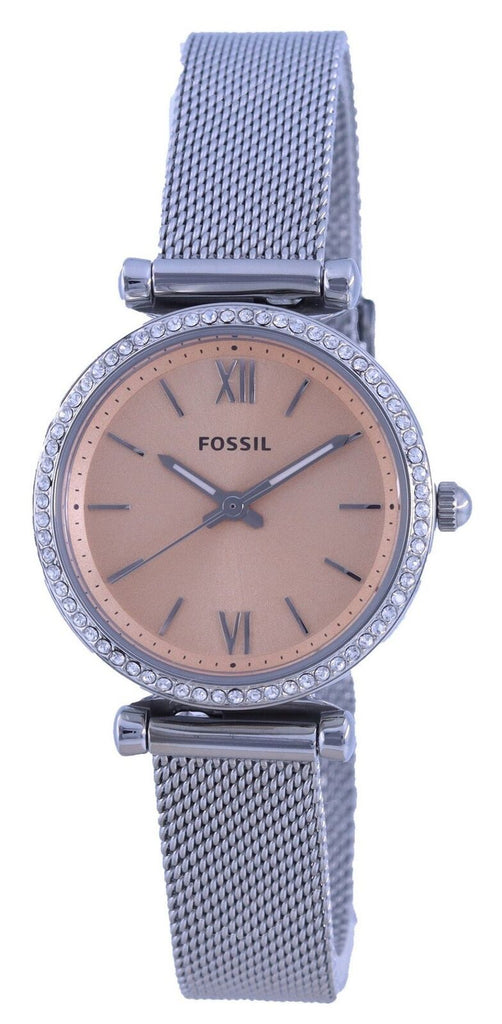 Fossil Carlie Mini Crystals Accents Pink Dial Quartz ES5088 Women's Watch